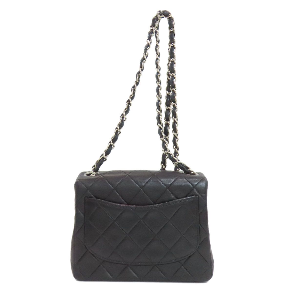 Chanel Chain Shoulder Quilted Silver Bag Lambskin — view 2