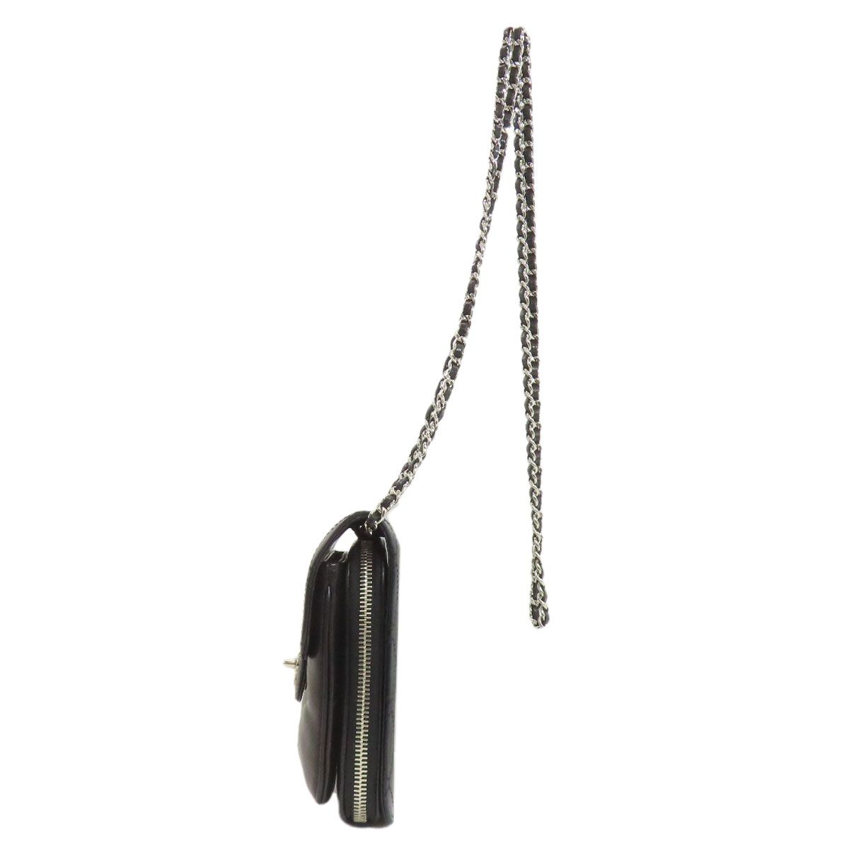 Chanel Chain Shoulder Quilted Silver Bag Lambskin — view 3