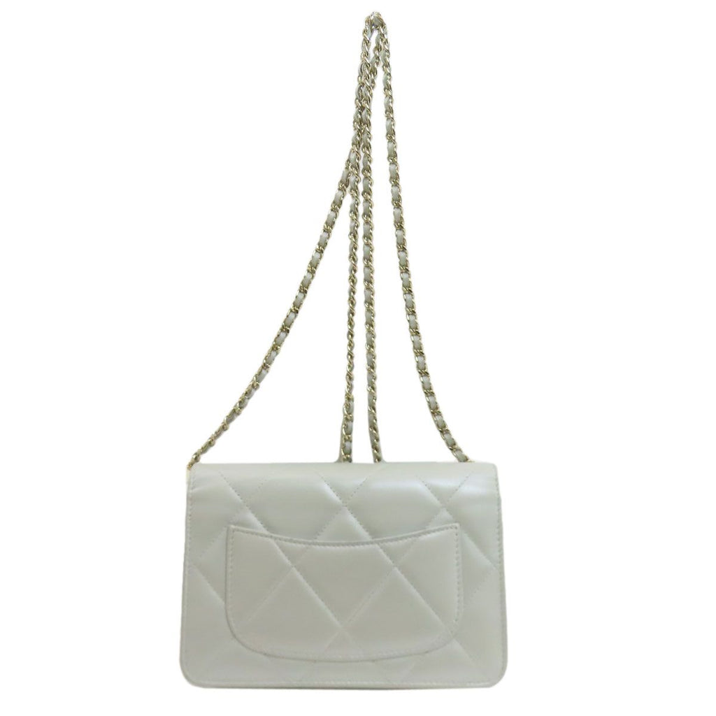 Chanel Chain Shoulder Quilted Gold Bag Lambskin — view 2