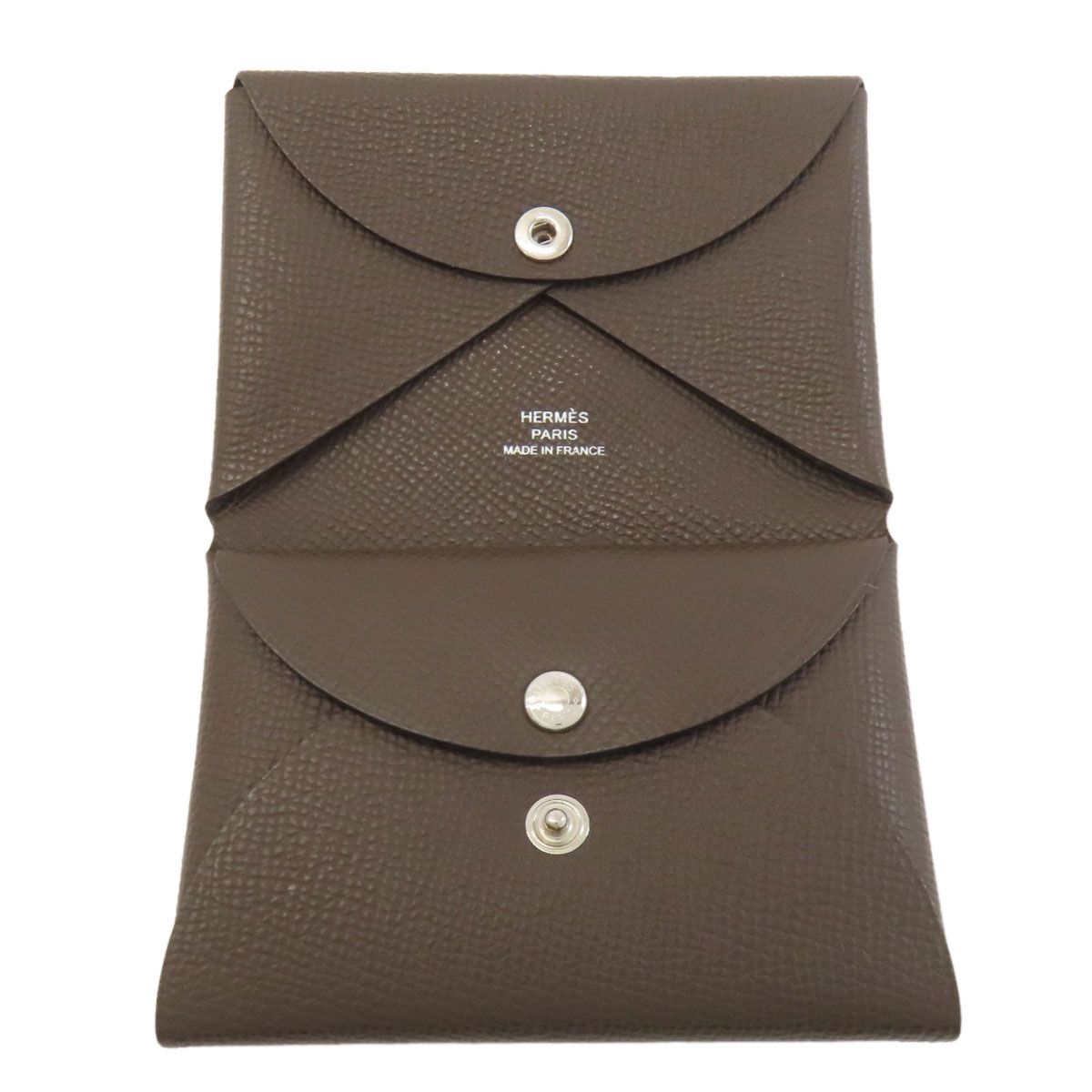 Hermes Calviduo Ecorse Silver Card Case Epsom — view 4