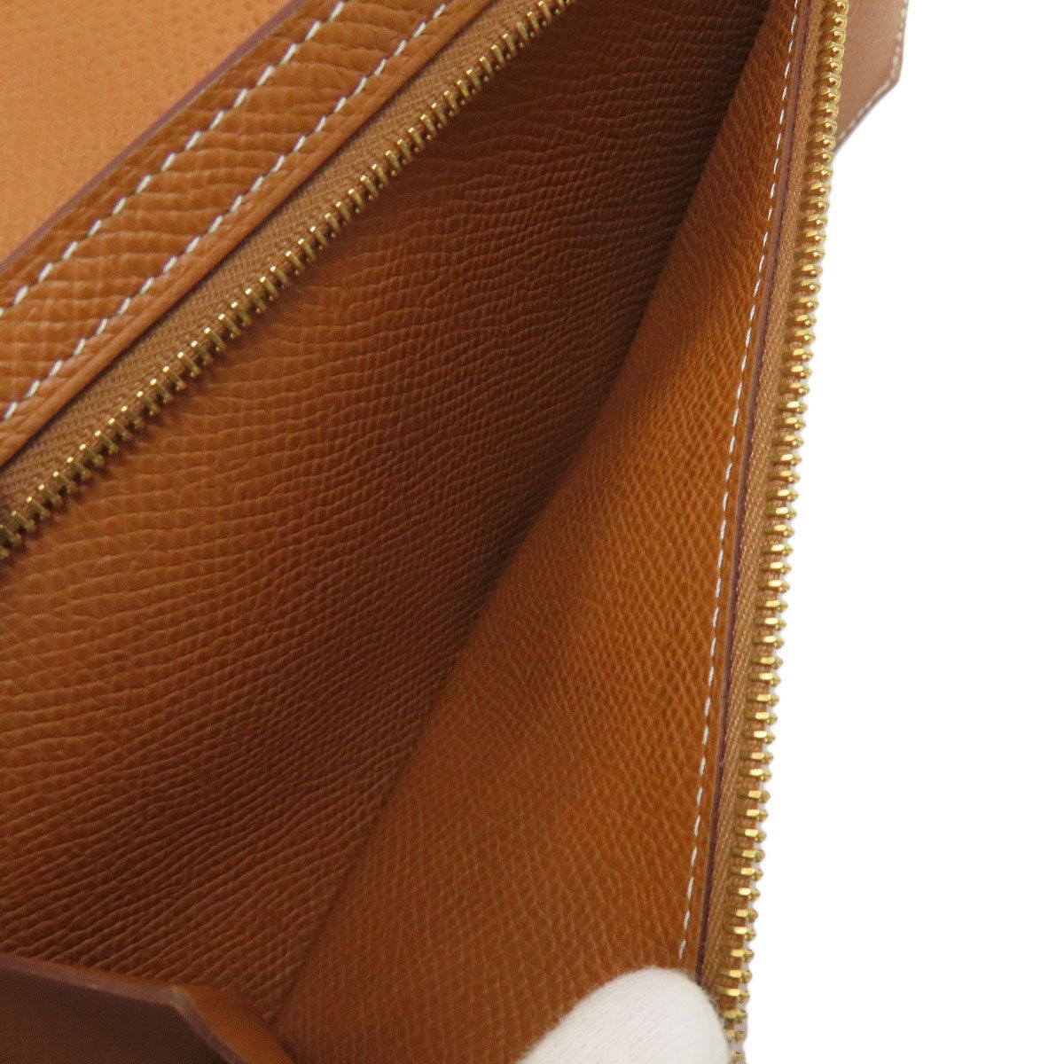 Hermes Bearn Souffle Gold Long Wallet Epsom — view 5
