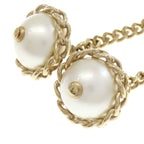 Chanel Chain CC Logo Earrings Metal Faux Pearl — view 5