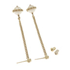 Chanel Chain CC Logo Earrings Metal Faux Pearl — view 2