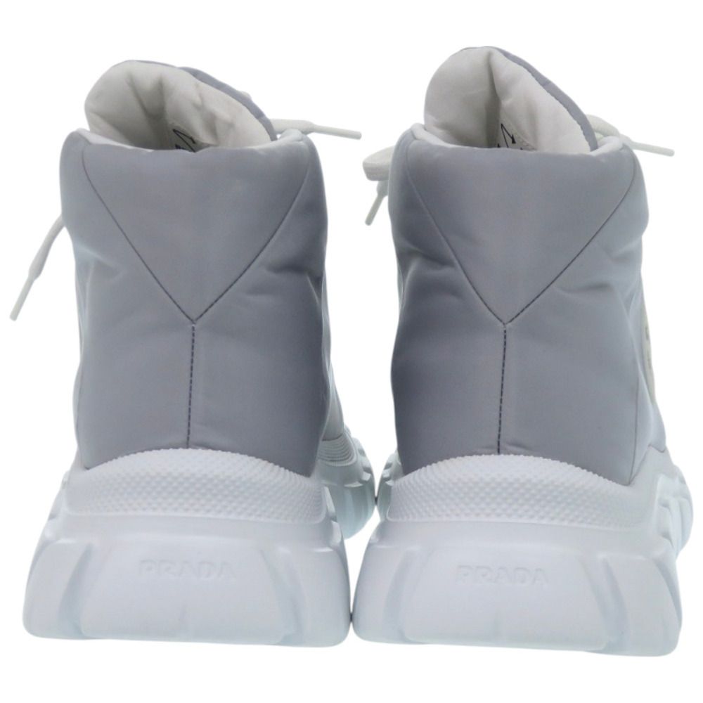 Prada High Cut Logo Re-Nylon Econyle Gray Sneakers — view 5