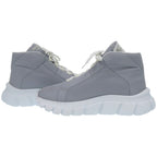 Prada High Cut Logo Re-Nylon Econyle Gray Sneakers — view 6