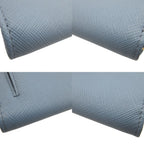 Prada Saffiano Triangle Leather Plate Blue Key — view 6