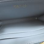 Prada Saffiano Triangle Leather Plate Blue Key — view 4