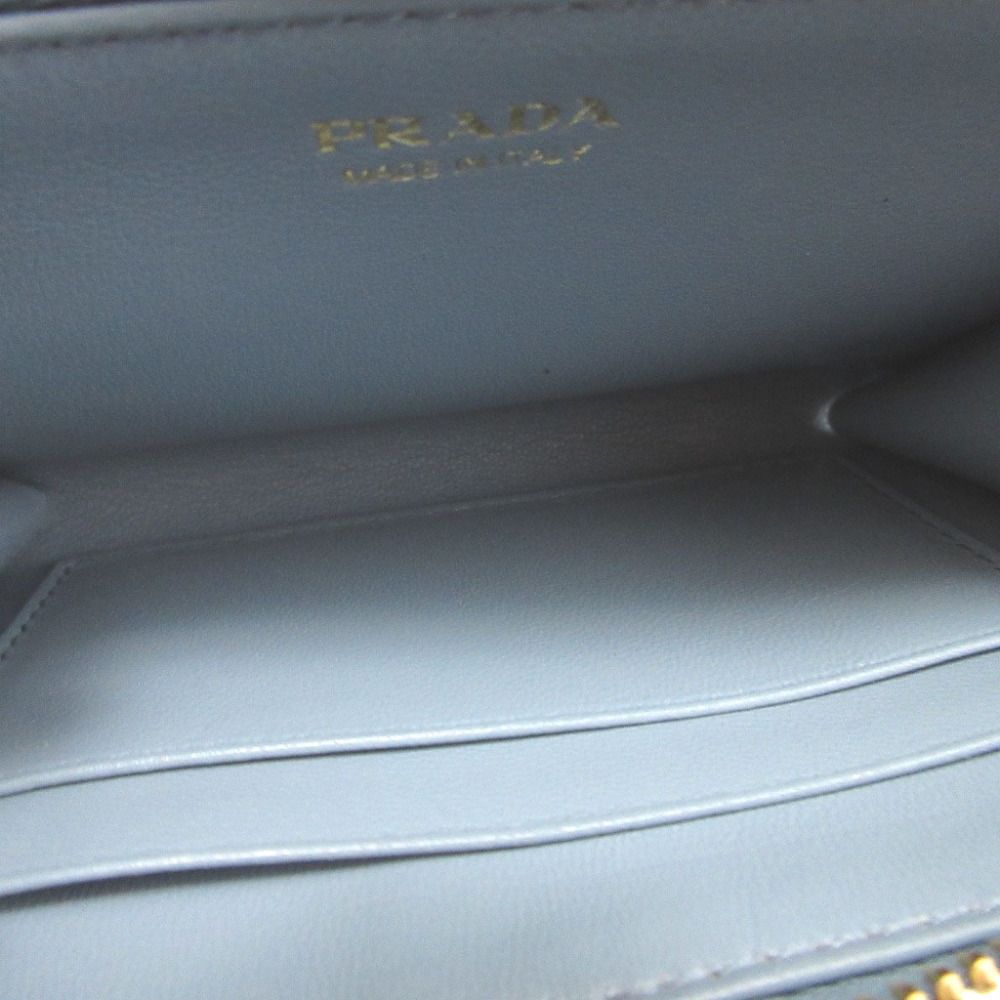 Prada Saffiano Triangle Leather Plate Blue Key — view 4