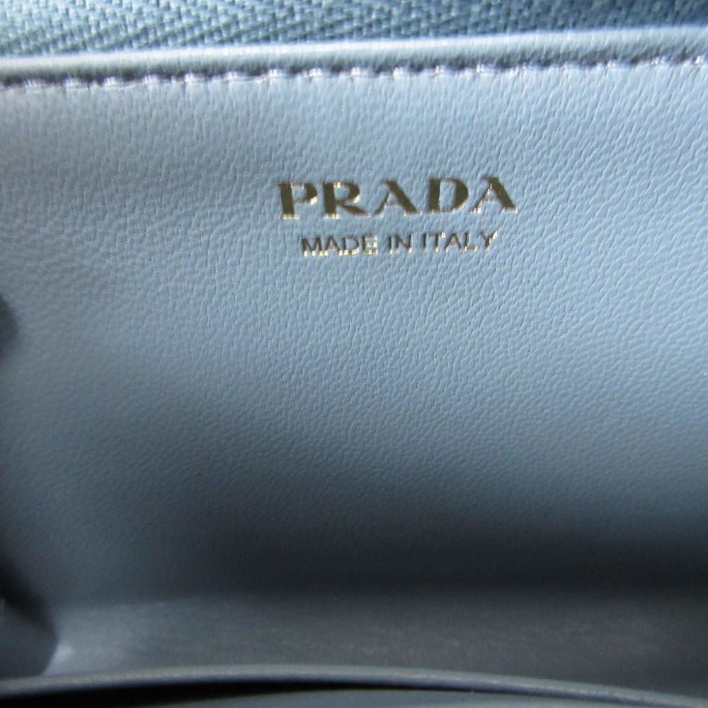 Prada Saffiano Triangle Leather Plate Blue Key — view 7