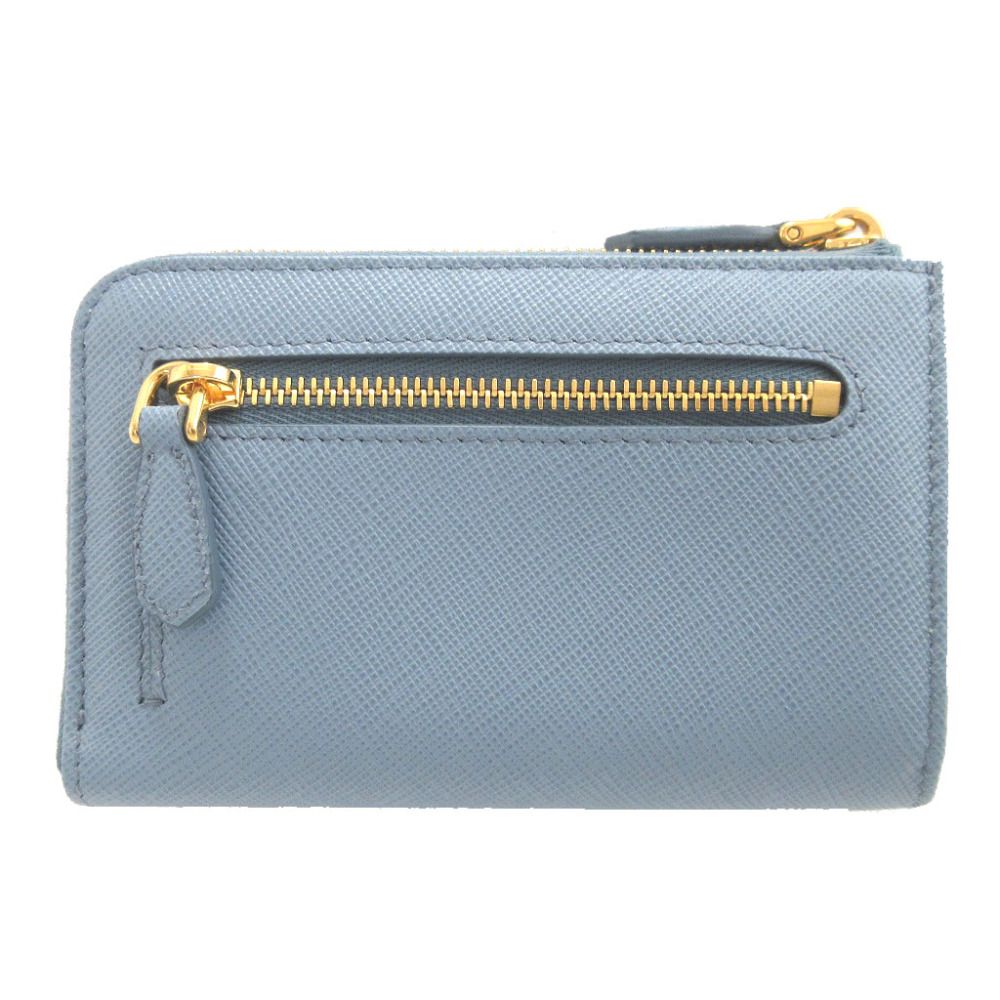 Prada Saffiano Triangle Leather Plate Blue Key — view 3