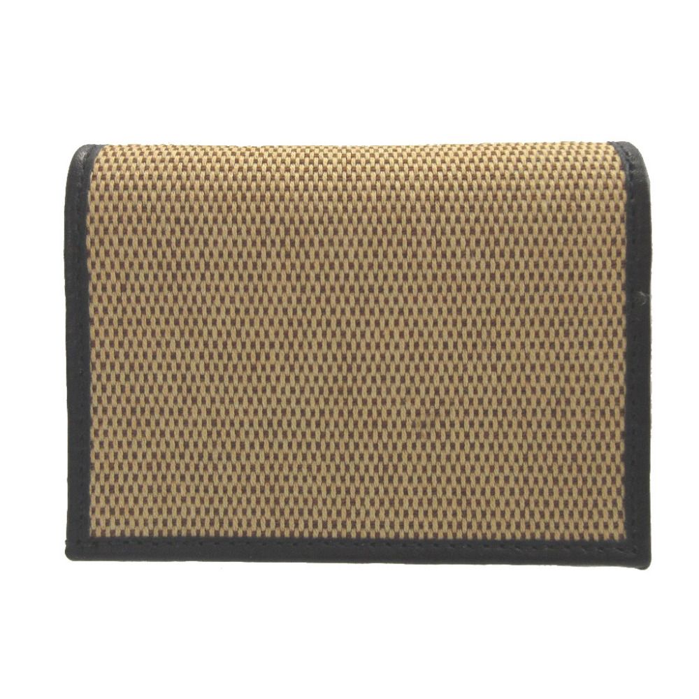 Gucci Horsebit Canvas Leather Beige Black Bifold Wallet — view 3
