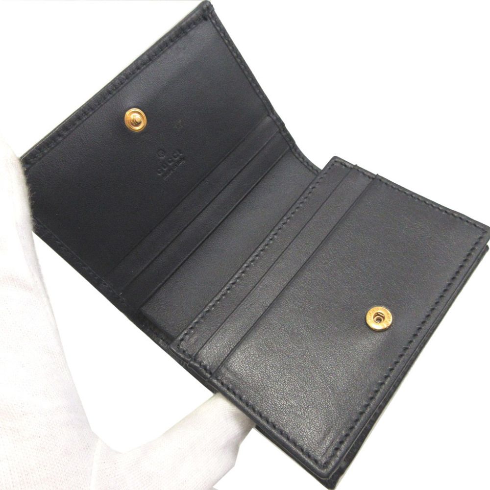 Gucci Horsebit Canvas Leather Beige Black Bifold Wallet — view 4