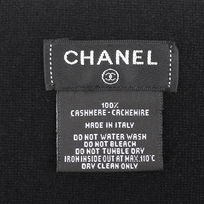 Chanel CC Logo Shawl Muffler Black Scarf — view 4