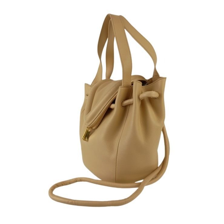 Bottega Veneta Shoulder Bag Beak Beige Leather 2-Way Gold — view 2
