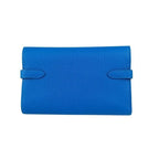 Hermes Wallet Coin Case Kelly Depurian Compact Blue Chevre — view 3