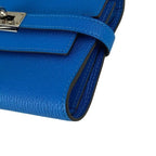 Hermes Wallet Coin Case Kelly Depurian Compact Blue Chevre — view 5