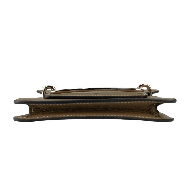 Hermes Coin Case Roulis Slim Etoupe Chevrumizol Silver — view 4