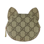 Gucci Coin Case GG Supreme Cat Shape Bold Beige Leather Gold — view 3