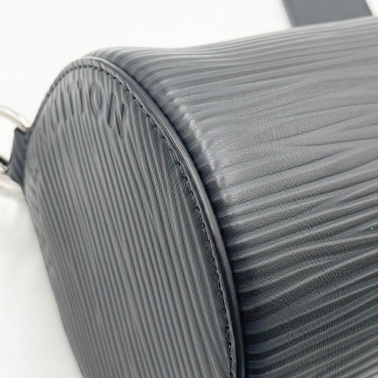 Louis Vuitton Handbag Soft Porochon PM Black Epi 2-Way Silver Hardw — view 4