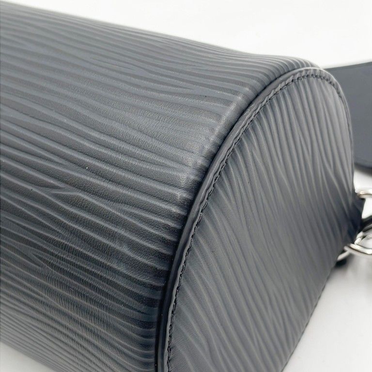 Louis Vuitton Handbag Soft Porochon PM Black Epi 2-Way Silver Hardw — view 5