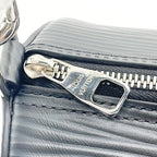 Louis Vuitton Handbag Soft Porochon PM Black Epi 2-Way Silver Hardw — view 7