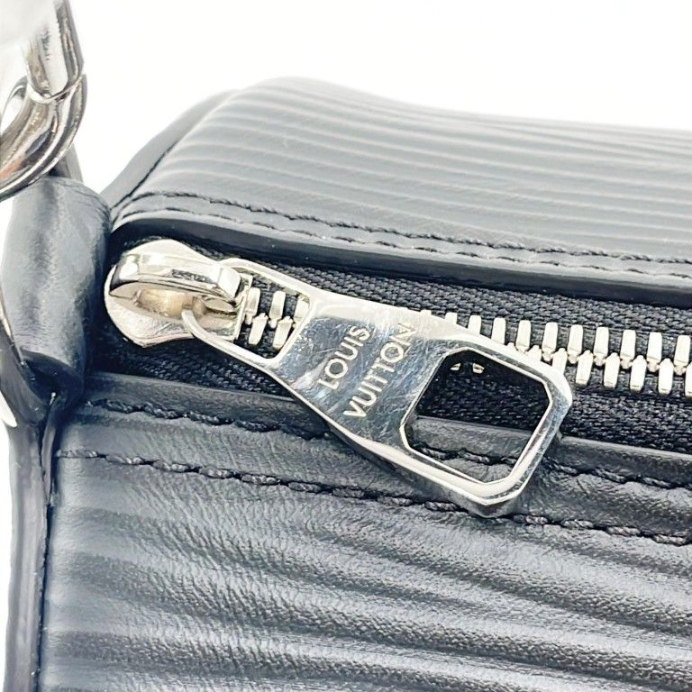 Louis Vuitton Handbag Soft Porochon PM Black Epi 2-Way Silver Hardw — view 7