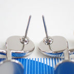 Hermes Earrings Col Black Silver Stainless Steel — view 3