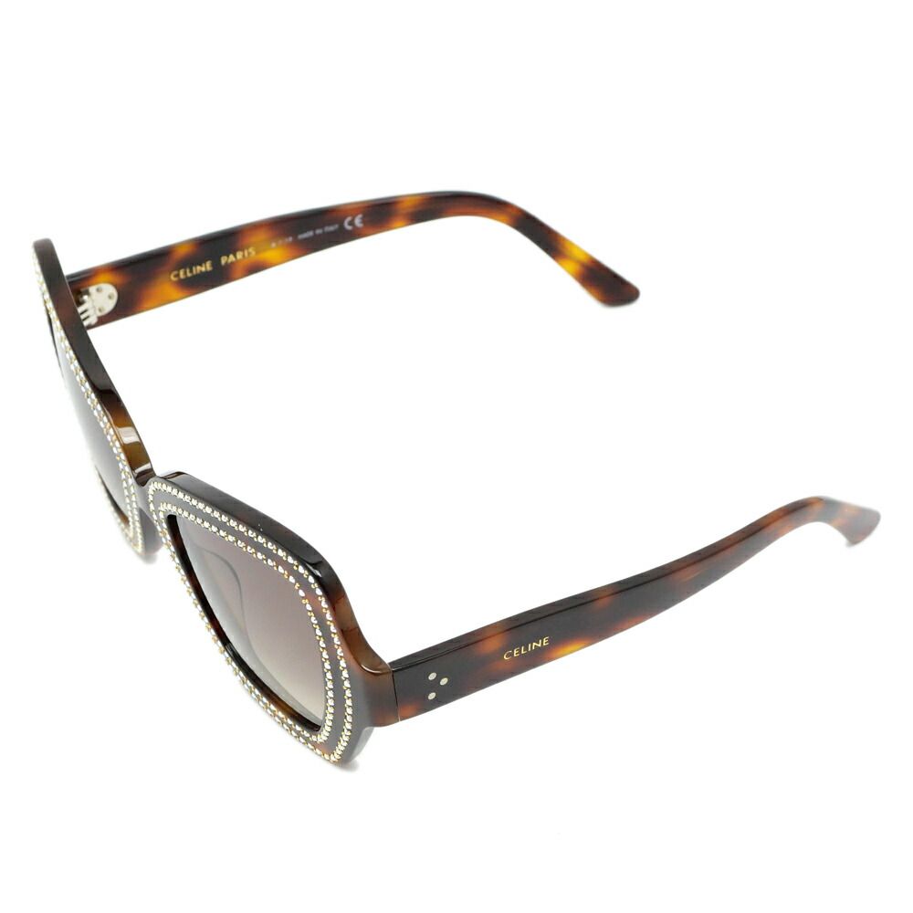 Celine Sunglasses Rhinestone Brown Silver — view 4
