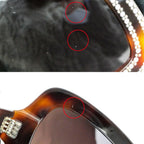 Celine Sunglasses Rhinestone Brown Silver — view 9