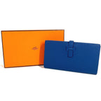 Hermes Long Wallet New-h Passant Toutemman Epsom Deep Blue — view 2
