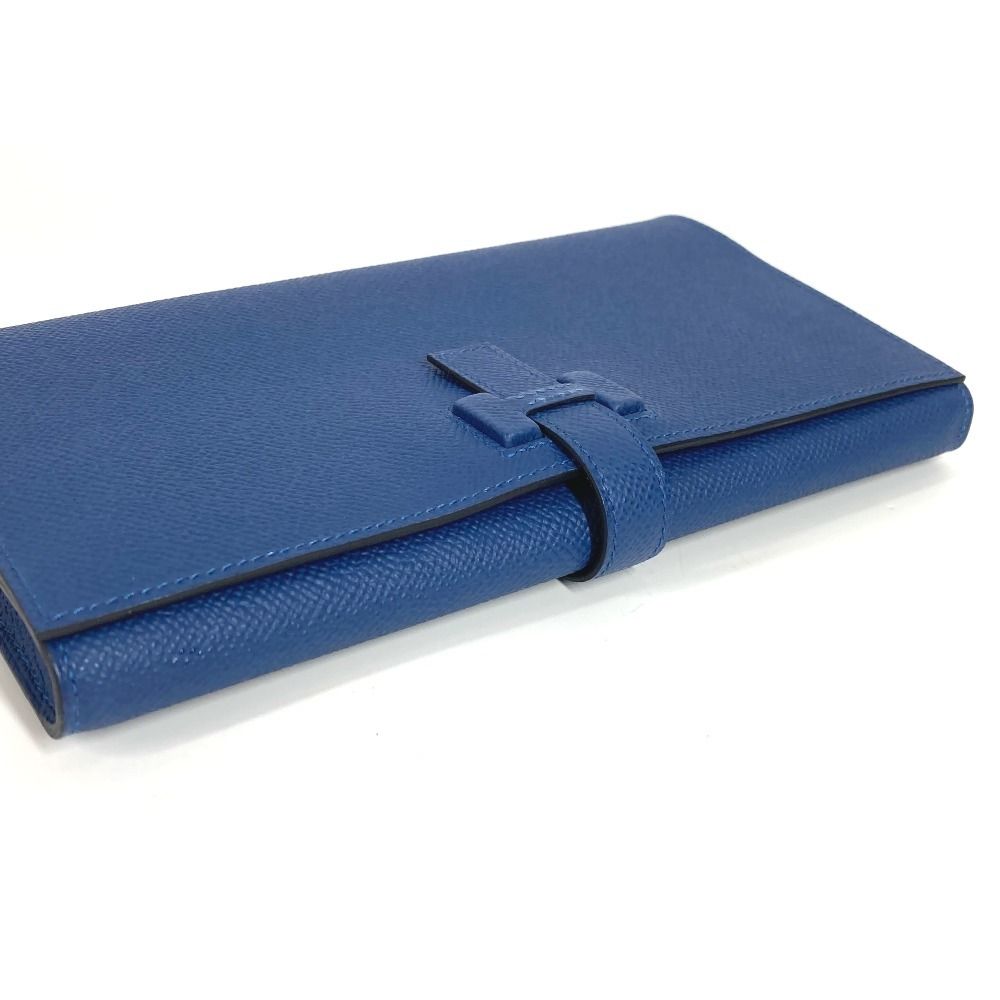 Hermes Long Wallet New-h Passant Toutemman Epsom Deep Blue — view 4