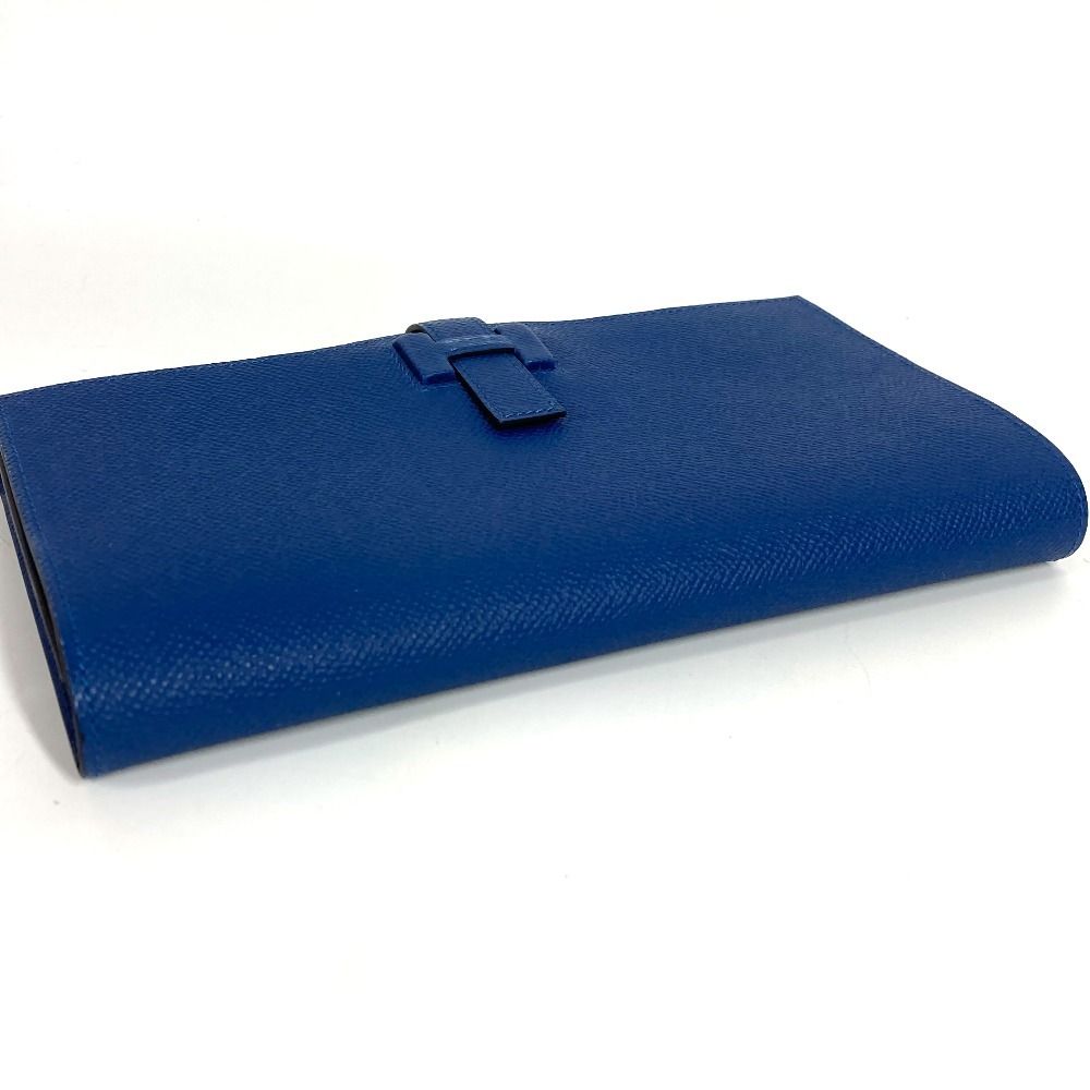 Hermes Long Wallet New-h Passant Toutemman Epsom Deep Blue — view 6