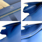 Hermes Long Wallet New-h Passant Toutemman Epsom Deep Blue — view 9