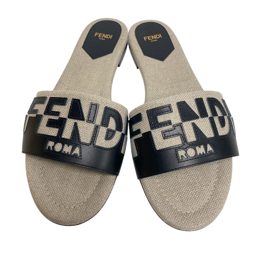 Fendi Slide Sandals Black — view 3