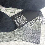 Chanel Logo Muffler CC Wool Silk Black Scarf