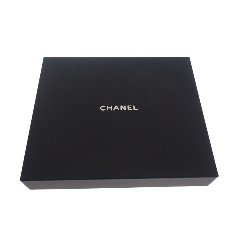 Chanel Logo Muffler CC Wool Silk Black Scarf — view 9