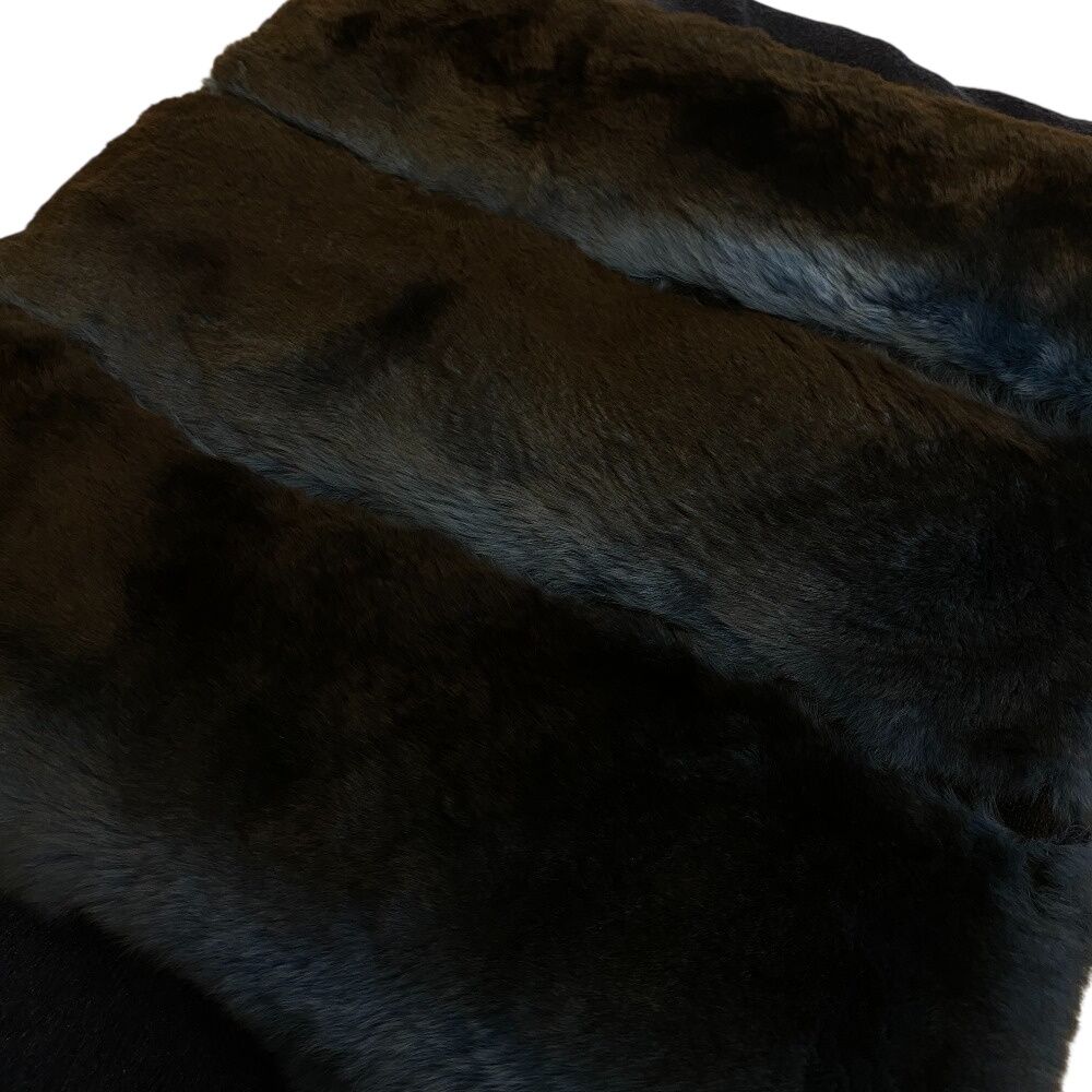 Fendi Ori Rug Silk Mohair Muffler Navy Scarf — view 6