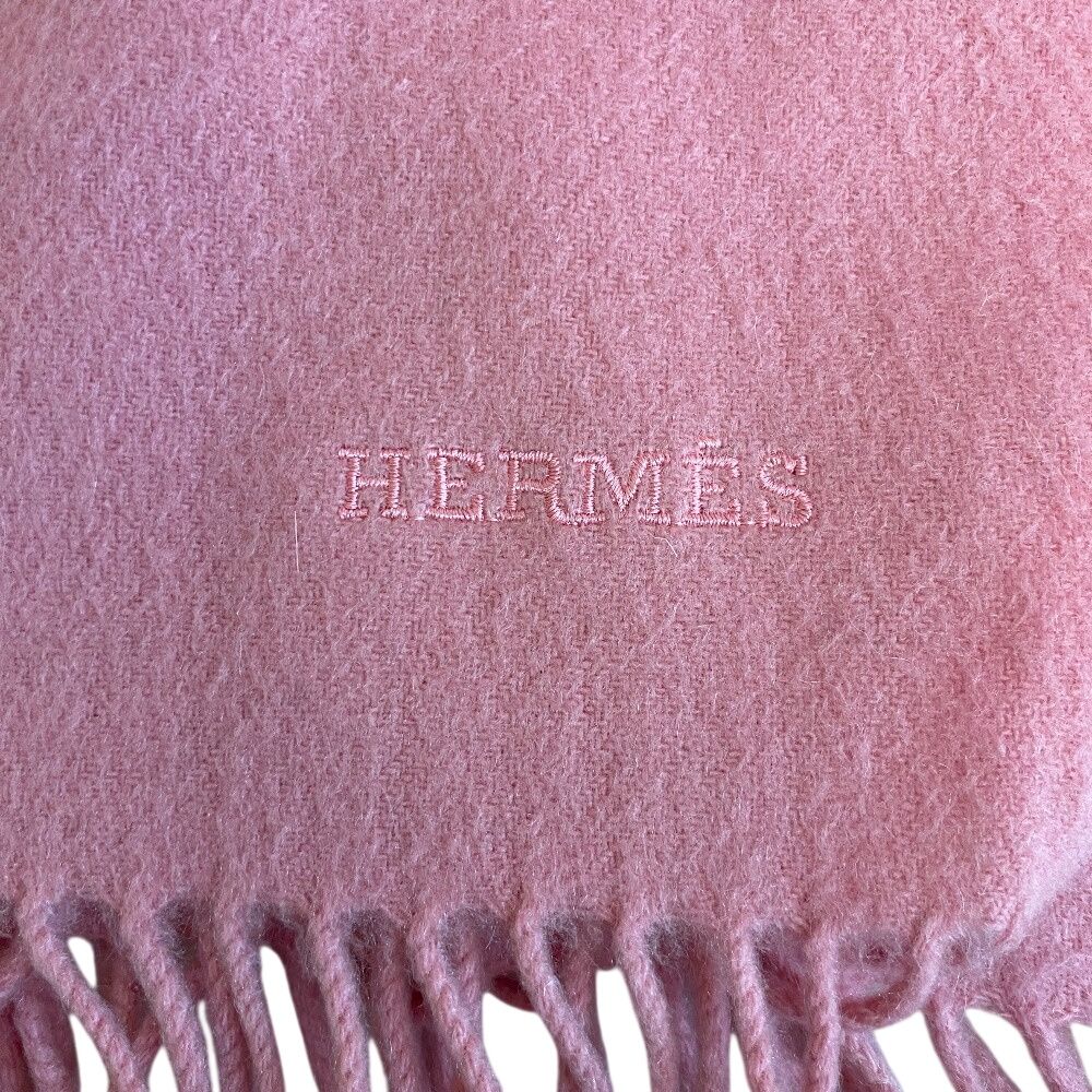 Hermes Large Fringe Muffler Shawl Scarf — view 5