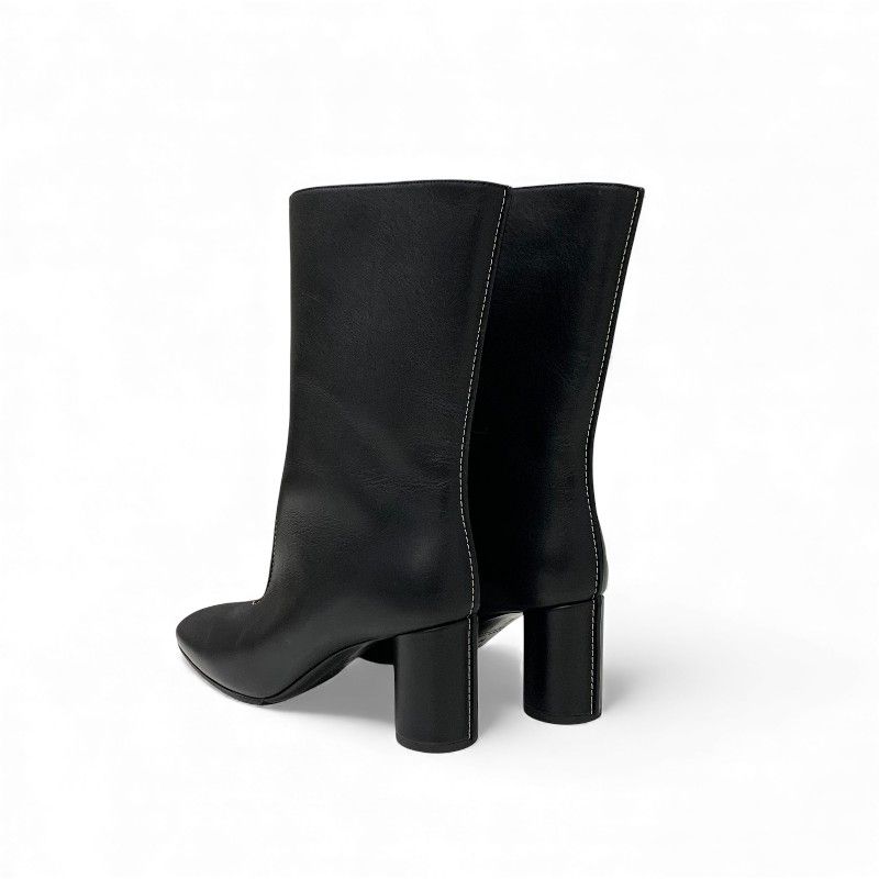 Hermes Defile Short Boots Shoes Leather Black Stitching — view 4