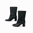 Hermes Defile Short Boots Shoes Leather Black Stitching — view 3