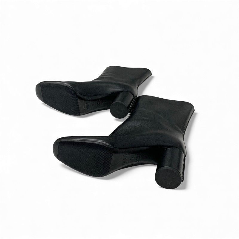 Hermes Defile Short Boots Shoes Leather Black Stitching — view 6