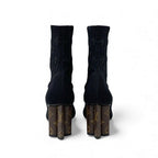 Louis Vuitton Silhouette Line Monogram Short Boots Shoes Fabric Leather Black — view 5