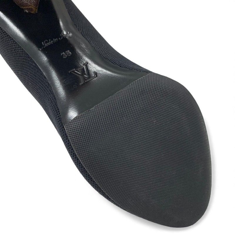 Louis Vuitton Silhouette Line Monogram Short Boots Shoes Fabric Leather Black — view 8
