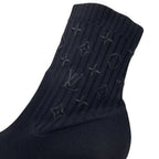 Louis Vuitton Silhouette Line Monogram Short Boots Shoes Fabric Leather Black — view 9