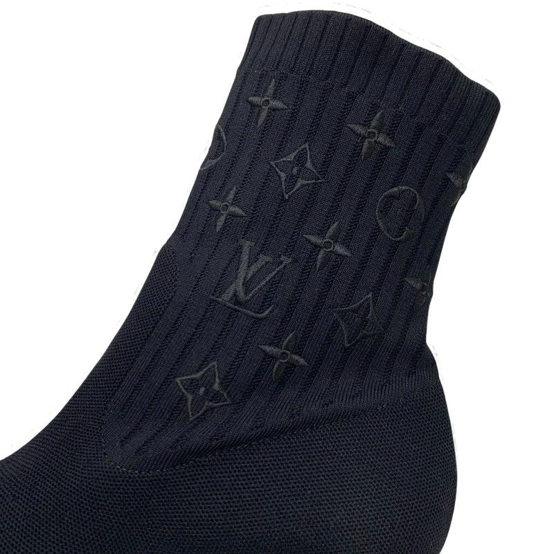 Louis Vuitton Silhouette Line Monogram Short Boots Shoes Fabric Leather Black — view 9