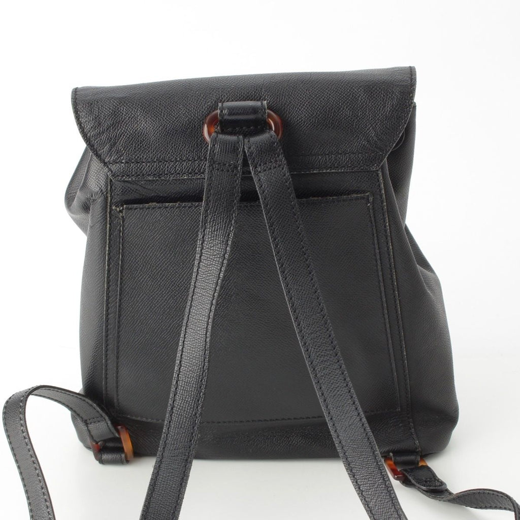 Chanel Leather CC Logo Tortie Shell Turnlock Backpack Black — view 4