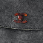 Chanel Leather CC Logo Tortie Shell Turnlock Backpack Black — view 7