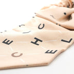 Chanel Hair Silk Beige CC Logo Ribbon Scrunchie Tie — view 5