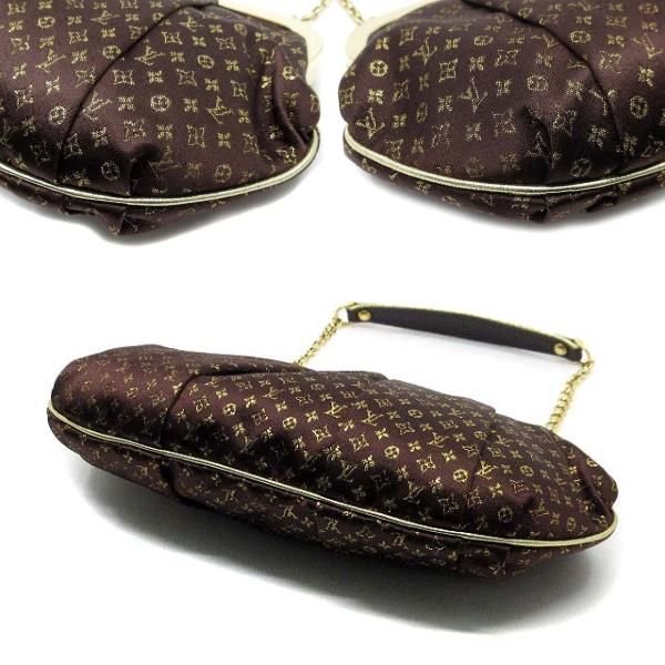Louis Vuitton Monogram Satin Ommonier Clasp Chain Bag Brown Gold — view 3