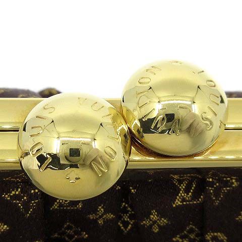 Louis Vuitton Monogram Satin Ommonier Clasp Chain Bag Brown Gold — view 6